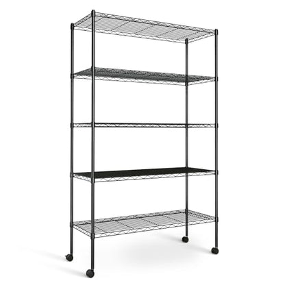 Simple Deluxe Heavy Duty 5-Tier Storage Shelving Unit, 35.83" W x 13.98" D x 61.02" H, 1250 Lbs Loading Capacity, Black - color: Black, size: 5-Tier, 36"W x 14"D x 61"H