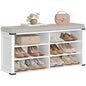 VASAGLE LIRY Collection - Shoe Storage Bench with Removable Cushion, Shoe Rack with Padded Seat, Entryway Bench with 6 Open Compartmens, Adjustable Shelves, Cloud White ULSB105W01 - color: Cloud White, size: 12.2"D x 40.2"W x 20"H