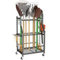 WALMANN Garden Tool Organizer with Wheels for Garage, Rakes/Shovels/Yard Tools Storage Stand for Garden, Shed, Indoor/Outdoor Long-Handled Tools Rolling Cart - style: Medium-stand
