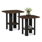 Furinno Simple Design Side Table Set of 2, 2-Tier Modern End Table with Soft Edges, Open Shelves Night Stand, Bedside Table, for Living Room, Bedroom, Columbia Walnut
