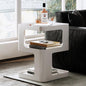 ZHBHHYZ Modern Side Table, White End Table, Unique Nightstand, Bedside Table, Metal 3-Tier Night Stand with Storage, Accent Side Table for Couch, Bedroom, Living Room, No Assembly Required - color: White