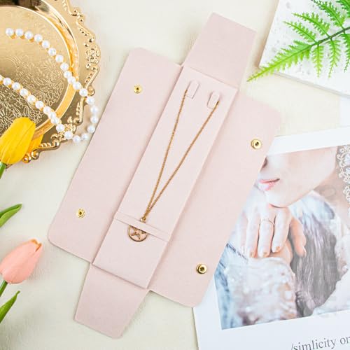 Framendino, 6 Pack Velvet Necklace Case Traval Jewelry Bag Organizer Pouch Holder Box for Women Storage Bridesmaid Wedding Christmas Pink - color: Pink