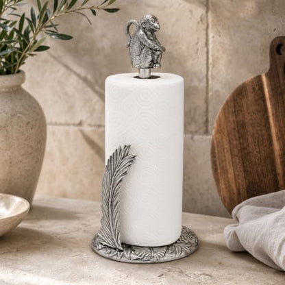 Arthur Court Monkey Paper Towel Holder - Aluminum Safari Design - 15 Inch Tall Countertop Accessory - size: Monkey