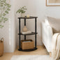 3-Tier Corner Display Storage Shelves with Open Shelves, Toolless Assembly Bookshelf, Classic Tube Corner Shelf, for Organization and Storage, Home Office, Living Room, Espresso