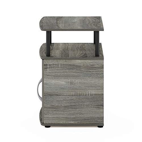 Furinno JAYA Utility Design End Table, French Oak Grey - color: French Oak/Black, size: 1-Pack