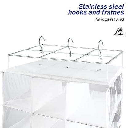 Libeder Hanging Closet Organizers - 30 Section Shoe Shelves, Space Saving Shoe Holder, White - color: White, size: 30 Sections