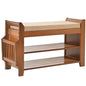 PETKABOO 2 Tier Shoe Bench, Bamboo Shoe Rack Bench, Shoe Storage Bench Organizer for Entryway Hallway Living Room - size: 31.5 in