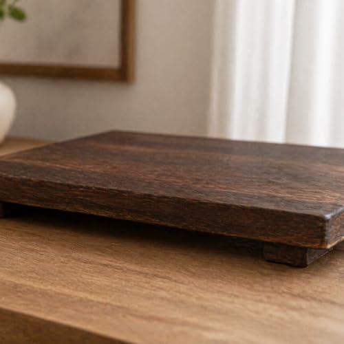 Wood Riser Pedestal Stand 12 x 7 Inch,Decorative Bathroom Counter Organizer, Farmhouse Decor Pedestal Stand Wood Riser, Display Kitchen Accessories Soap Holder for Sink, Counter,Vanity