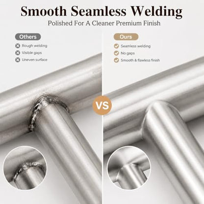 Hand Towel Holder, 15 Inch T-Shape Freestanding Towel Rack Stand for Bathroom & Kitchen Countertop with Brushed Nickel Finish and Marble Base - color: Brushed Nickel