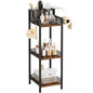 Bathroom Storage and Organizer Shelf Hair Dryer Holder, 9.85in | 3-Tier Narrow Metal Standing Rack with Toilet Paper Holder,Makeup Stand for Cosmetic, Vanity, Kitchen, Laundry Rustic Brown - color: 9.85“ Black Without Drawer