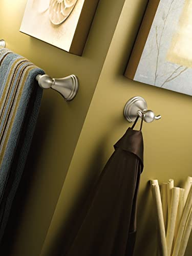 Moen Preston Collection Brushed Nickel 18-Inch Single Bathroom Towel Bar, DN8418BN - color: Brushed Nickel, size: 18 Inch