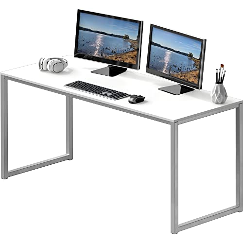 SHW Mission 55-Inch Home Office Computer Desk, White - color: White, size: 55-Inch