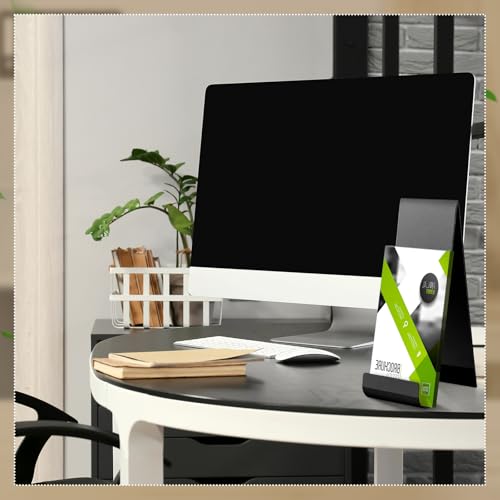 Yaocom 4 Pcs Metal Fancy Brochure Holder Display Flyer Brochure Holder Stand Table Vertical Countertop Literature Organizer for Booklets Pamphlet Magazine Menu Journals(Black) - color: Black