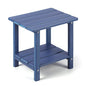 Apolimi Adirondack Outdoor Side Table, 2-Tier Sturdy Patio End Table Weather Resistant, 16.5" Solid Side Table for Patio, Pool, Porch - color: Dark Blue