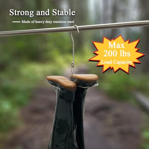 1Pack Fishing Waders Boot Hangers, Stainless Steel Wading Boots Hanger, Wader Hangers for Drying Fishing/Hunting Waders, Boot Drying and Storage Drying - color: Silver-1pack