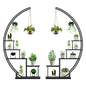 5 Tier Metal Plant Stand Indoor, 67.25“ Tall Half Moon Shape Multiple Stand Holder Shelf Planter Display, Hanging Shelf Flower Stand Ladder for Patio Garden Living Room, Black Set of 2