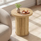 VASAGLE Round Side Table, Tambour End Table, Mid Century Modern Nightstand, Easy Assembly, for Small Spaces, Living Room, Bedroom, Home Office, 17.7 x 19.7 Inches, Natural Brown ULET295K101 - color: Natural Brown, size: Round