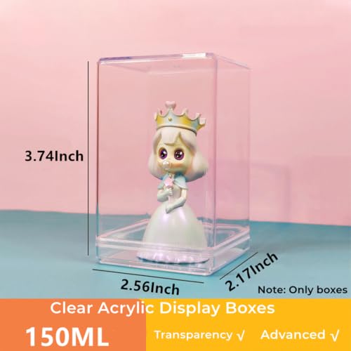 KissYou Acrylic Box Clear Display Box with Lid Plastic Square Cube Transparent Containers Jewelry Storage Box Wedding Party Favor Candy Boxes - size: 3.74 x 2.56 x 2.17 Inch