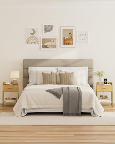 Nightstand with Charging Station, 3-Tier Bed Side Table, Small End Table, Night Standwith Open Shelf and Drawer, Bedside Table for Bedroom, Living Room, Oak - color: Oak, style: With Charging Station