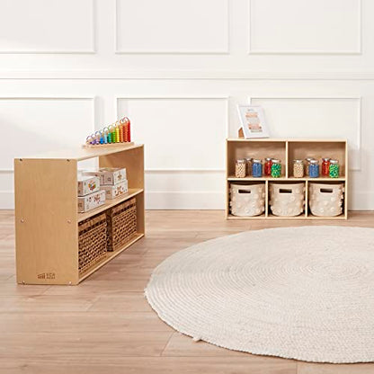 ECR4Kids Streamline 5-Compartment Storage Cabinet, 24in, Classroom Furniture, Natural - color: Natural