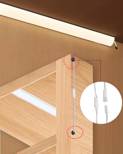 Cefrank V-Shape Under Cabinet LED Lights, 1600LM 8-bar 12in Linkable 6000K | Plug in or Hardwired frosted diffuser 16W aluminum and PC housing kitchen shelf closet display shelf light kit - color: White