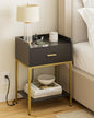 Nightstand with Charging Station,3-Tier Bedside Table for Small Space,Modern Night Stand with Storage Drawer and Shelf,Small Side Table for Bedroom,Living Room,Black - color: Black With Charging Station