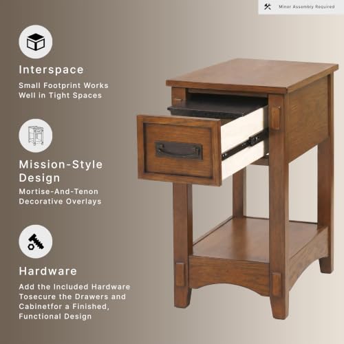 Signature Design by Ashley Breegin Narrow Sofa Side End Table, Brown, 13" - color: Brown