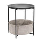 Amazon Basics Round Storage End Table, Nightstand for Bedroom or Living Room, Easy Assembly, with Cloth Basket, Charcoal/Heather Gray, 17.7 x 17.7 x 18.9 in | Side Table - color: Charcoal