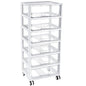 Vtopmart 6-Tier Rolling Cart with Deep Drawers, Clear Plastic Storage Organizer for Art & Craft Supplies, Toy, Office, Classroom, Bedroom, Bathroom - style: 6 Tier 6 Drawers