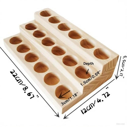 2 Pack Solid Wood Essential Oil Organizer 3-Tier Display Stand Holder Essential Oils Racks Tabletop Storage Rack for 5-20ml Bottles Perfumes and Nail Polish Compact Shelf - style: 3 Layers
