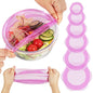 Silicone Stretch Lids for Food Storage in Fridge, Reusable Elastic Bowl Covers for Cup, Cans, Jars, Round & Rectangle Container, Food Grade Silicone Microwave Food Cover, Purple, 6PCS - color: 6 Pcs Purple