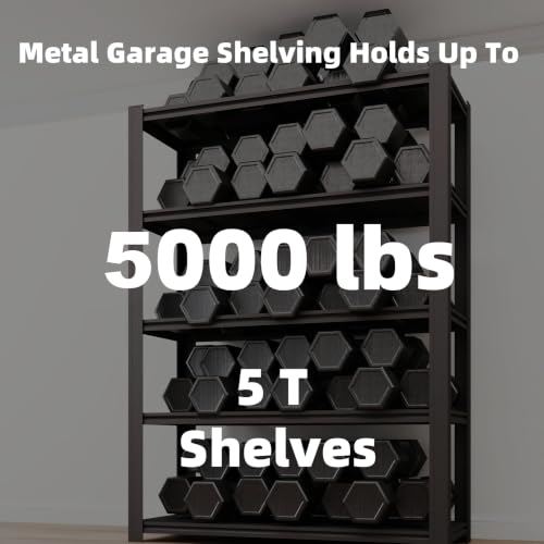 5-Tier 55" W x 24" D x 84" H Garage Shelving 5000LBS Storage Shelves Heavy Duty Metal Shelf Unit Adjustable Basement Industrial Storage Racks - size: 5T 55" W x 24" D x 84" H
