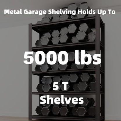 5-Tier 55" W x 24" D x 84" H Garage Shelving 5000LBS Storage Shelves Heavy Duty Metal Shelf Unit Adjustable Basement Industrial Storage Racks - size: 5T 55" W x 24" D x 84" H