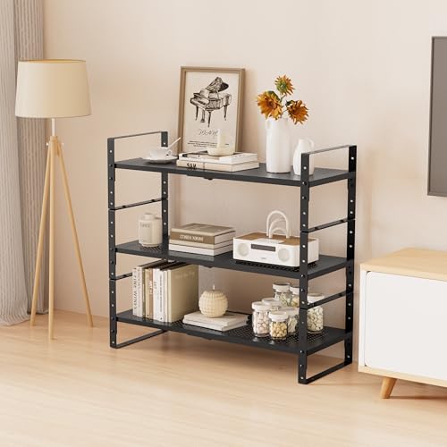 Multi-Functional Metal Shoe Rack, Space-Saving, Perfect for Entryway, Closet, Bathroom, etc. - Sturdy and Durable, High Weight Capacity（1PACK/Black/Large - color: 1pack/Black, size: Large