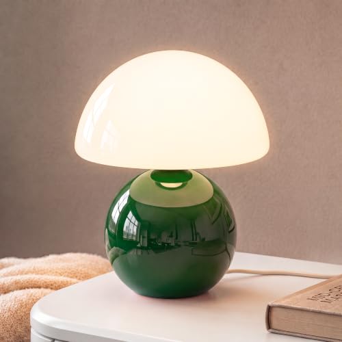 Dawnwake Mushroom Lamp Table Lamp for Bedroom,Desk Bedside Small Lamps for Living Room Night Stands,Mushroom Decor Cute Mini Modern Mid Century Lamps,Unique Aesthetic Living Room Decor(Dark Green) - color: Christmas Green