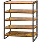47" 5-Tier Bookshelf Rustic Wood and Metal Industrial Bookshelf for Home Office, Bedroom, Kitchen, Bathroom (Rustic Brown, 5-Tier) - color: Rustic Brown, size: 5-Tier