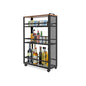 2026 New, Slim Kitchen Storage Cart, 3-Tier Metal Rolling Utility Cart Mesh Basket, Multifunction Wire Basket Shelf Trolley for Home Laundry, Bathroom, Living Room, Black - color: Black