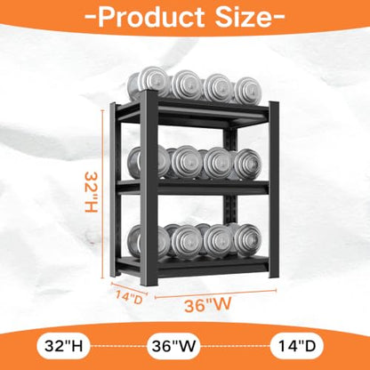 32"H x36"W Bakers Rack, 3-Tier Adjustable Kitchen Storage Rack, Highly Stable Metal Microwave Stand with Storage, 400lbs Per Tier Corner Display Shelf, Suitable for Kitchen Pantry Dinning Room, Black - size: 3T-32"H*36"W*12"D
