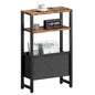 Narrow Side Table, Slim End Table with Magazine Rack, Skinny Bedside Table for Small Spaces, 3 Tier Sofa Couch Table Nightstand for Living Room, Bedroom, Rustic Brown LET503R - color: Rustic Brown, style: No Charging Station