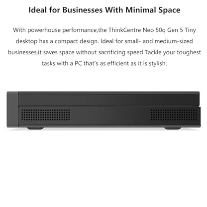 Lenovo ThinkCentre neo 50q Gen 5 tiny desktop, Intel Core i5-13420H, 8GB DDR5 RAM, 256GB PCIe SSD, Wi-Fi 6, Windows 11 Pro, Black
