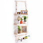 TENEWEE Macrame Floating Hanging Wall Shelf Boho Decor with Hooks | Handmade Cotton, Large Storage, Plant & Book Display, Bedroom, Living Room, Bath, Kitchen, Dorm, Vanity, Entryway - size: 3tier shelves