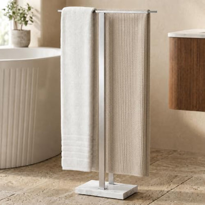 KES 37" H Standing Towel Rack, Heavy Marble Base, Brushed Finish | Taller Version, Equal Height, Fits Large Bath Towels, Free Standing Towel Holder, SUS304 Stainless Steel - color: Brushed Finish, size: 37" H (Equal-height)