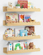 Harwaya Scalloped Nursery Bookshelf Wall Mounted 4-Pack, Natural Wood Floating Book Shelves for Wall, Cloud Wall Mount Bookshelves for Kids Bedroom, Baby Children Toddler Room (Natural Pine Wood) - color: Natural Wood