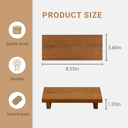 Small Wood Pedestal Stand - Wooden Bathroom Counter Decor - Home Decor Coffee Bar Accessories for Vanity, Counter, Sink
