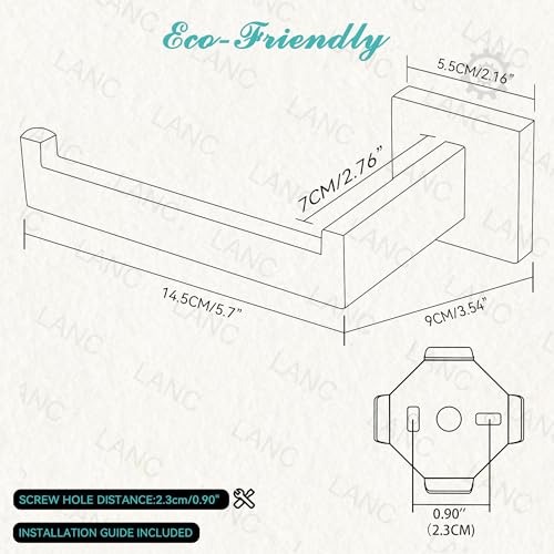 LANC Black Toilet Paper Holder, Bathroom Toilet Paper Roll Holder Wall Mount for Bathroom Kitchen, TP Holder Tissue Roll Dispenser Hanger Stainless Steel, Matte Black Left A8807MB-LF - color: Matte Black, size: Left Hand(Screw)