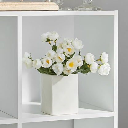 6-Cube Storage Organizer, Bookcase, 3 Open & 3 Closed Back Shelves, Vertical/Horizontal Placement, 11" Cubes (White) - color: White