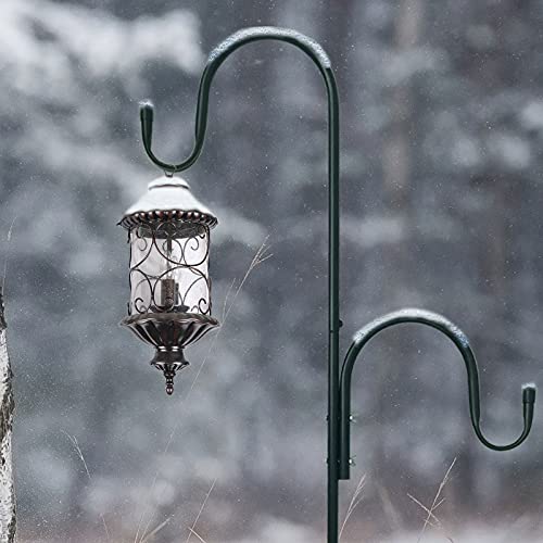 MIPON Adjustable 78/62/46/30 Inch Double Shepherds Hooks or Outdoor | Garden Shepards Hook for Outdoor Bird Feeder,Hanging Plants,Solar Light,3/4 Inch Width