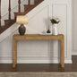NTC Flow 47-Inch Console Table, Modern Solid Wood Entryway Table with Hidden Drawer, Waterproof & Heat Resistant, Narrow Table for Hallway, Living Room & Foyer, Teak Look - color: Teak Look, size: 47 Inch, style: Console