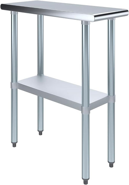 30x12 Stainless Steel Prep Table – NSF Certified Heavy Duty Work Table for Home & Commercial Use – Galvanized Undershelf & Legs - size: 12x30