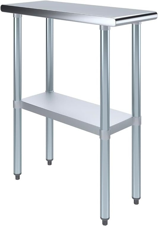 30x12 Stainless Steel Prep Table – NSF Certified Heavy Duty Work Table for Home & Commercial Use – Galvanized Undershelf & Legs - size: 12x30